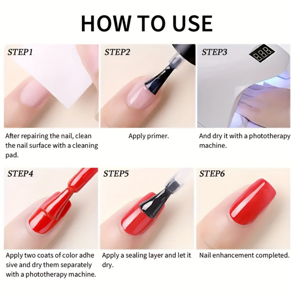 Gel Nail Polish, Shimmer White Glitter, Semi-Permanent LED Polygel, High-Shine Glossy Finish, Explosive