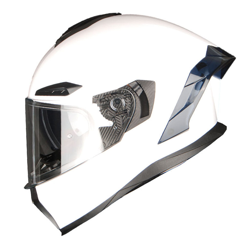 Motorcycle Helmet Full-Face Dual-Visor Shell with Clear Outer Shield, Smoked Inner Visor, Nine Colors and S-XL Sizes