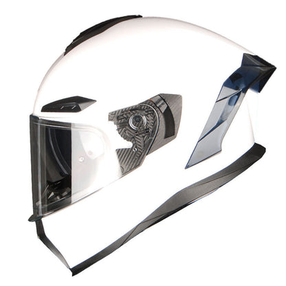 Motorcycle Helmet Full-Face Dual-Visor Shell with Clear Outer Shield, Smoked Inner Visor, Nine Colors and S-XL Sizes