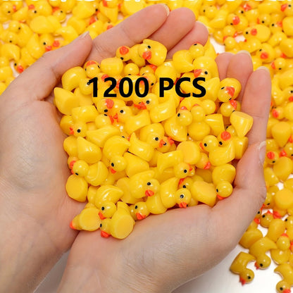 Mini Rubber Ducks Bulk 1200pcs, Tiny Yellow Resin Duck Figures for Hide & Seek Prank, Cruise Ship Duck