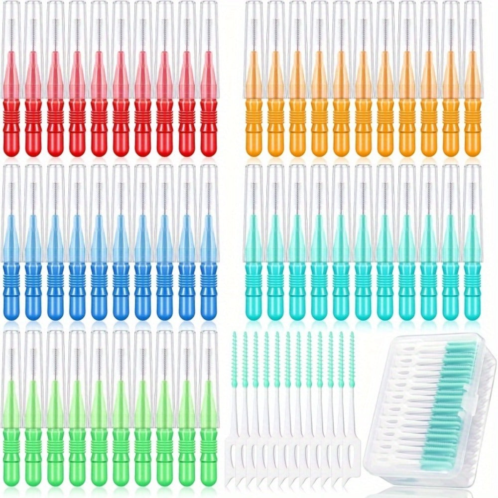 Interdental Brush Picks 350 Pack Soft Floss Dental Toothpick Cleaners Mixed Color – Oral Care Flosser Refill