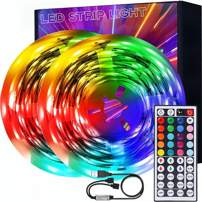 LED Strip Light RGB USB TV Backlight in 13ft or 20ft with 16-Color Remote, Dimming and Marked Cut Points