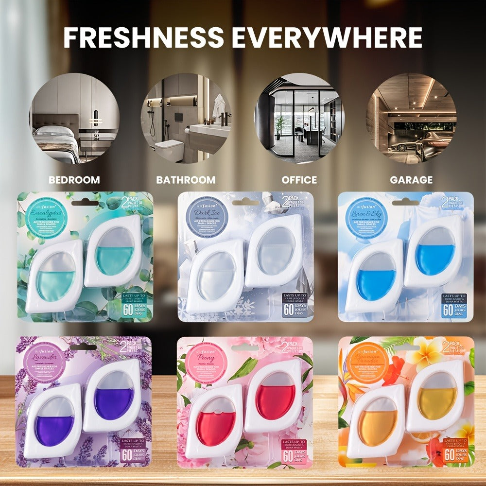 Air Freshener Odor Eliminator for Home Closet Bathroom Pets Small Space 0.25oz Up to 30 Days 6 Scents Eucalyptus Lavender Hawaiian Peach
