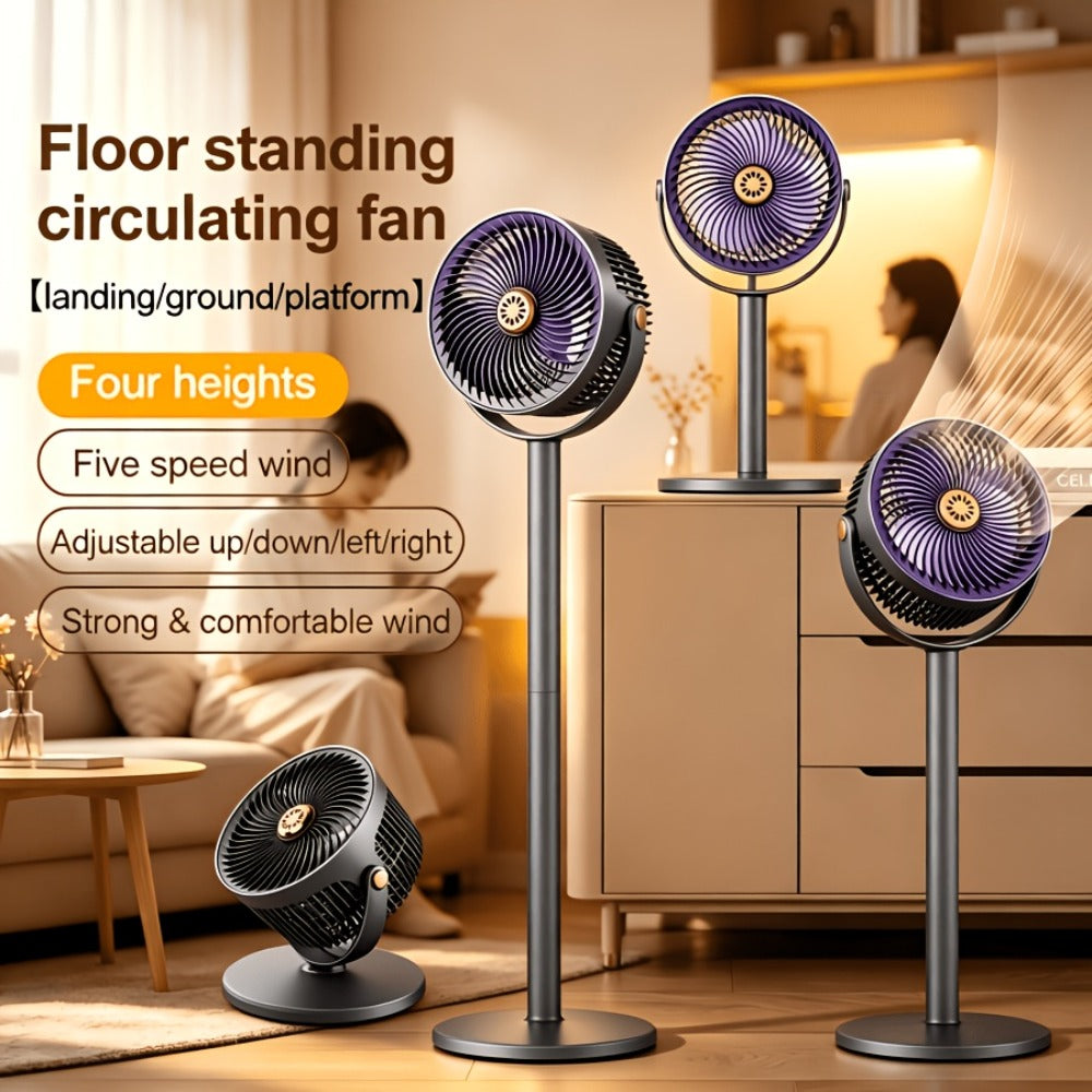 RV Fan 5-in-1 USB Rechargeable 4000mAh Battery 5-Speed Type-C Charging Port Portable Room Fan for Entryways, Bedrooms and Living Spaces