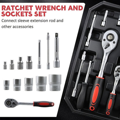 52-Piece Professional Tool Set – Multi-Function Home & Car Repair Toolkit with Portable Toolbox, Ideal Gift for DIY Enthusiasts and Auto