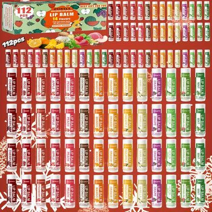 Lipstick Bulk Set 112pcs 14 Flavors - Lip Balm 0.15oz Mini Lipstick Assortment for Wedding for Makeup, Travel and Everyday Vanity Use