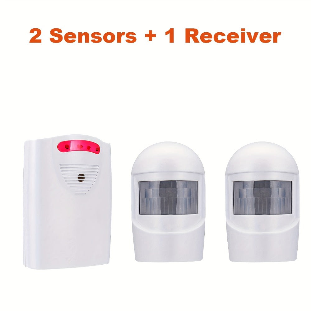 Wireless Driveway Alarm System, Outdoor Motion Sensor Alert with Receiver, Infrared PIR Detector for Home Security