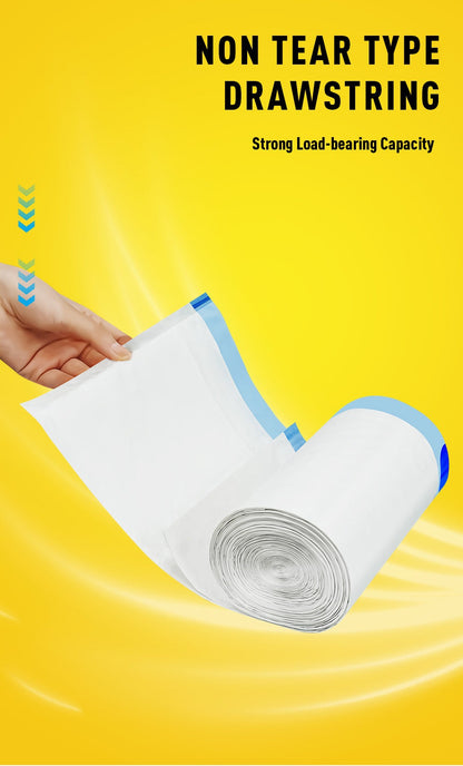 Drawstring Trash Bags 13 Gallon, 150 Count (3 Rolls) Tall Kitchen Garbage Bags with Odor Eliminator Technology, Lemon Mint Scent