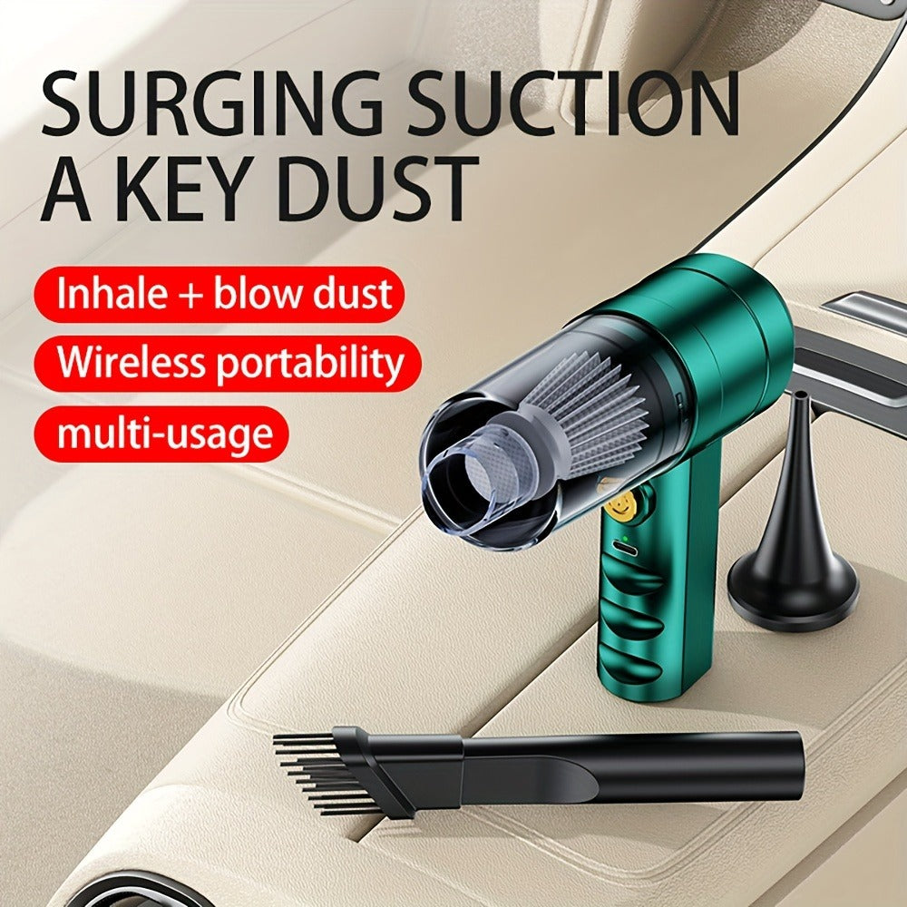 Mini Handheld Vacuum Cordless 4-in-1 Rechargeable, Portable Car Vacuum Cleaner & Air Blower & Hand Pump