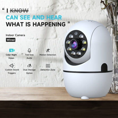 Security Camera 1080P Indoor PTZ Model with 355 Pan-Tilt, Dual-Band WiFi, Two-Way Audio and Three Pack Sizes