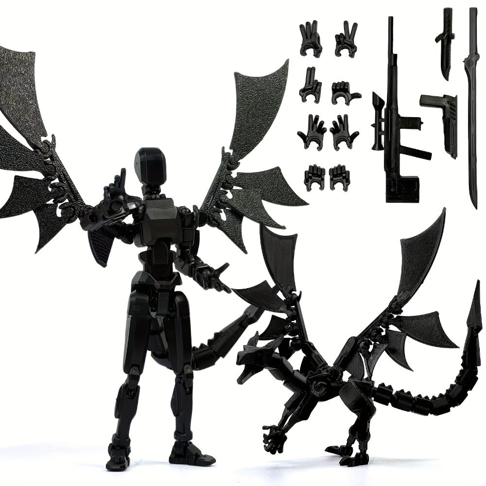 3D Printed Dragon Figurine 2-Piece Set for Garden, Patio and Yard Use, with the Listed Configuration