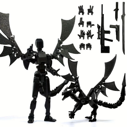 3D Printed Dragon Figurine 2-Piece Set for Garden, Patio and Yard Use, with the Listed Configuration