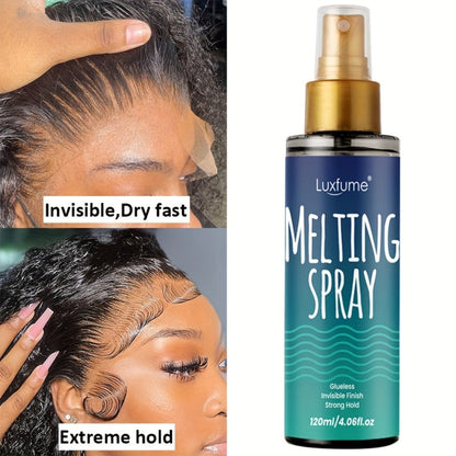 Lace Melting Spray Kit for Wig Installation, 120ml Bottle Alone or with Tools and Wig Cap Set