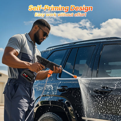 Cordless Pressure Washer 300W – 6-in-1 Nozzle, 1.3GPM Handheld Car Wash Gun with 15000mAh Battery, 60-Min Runtime for Car, Home