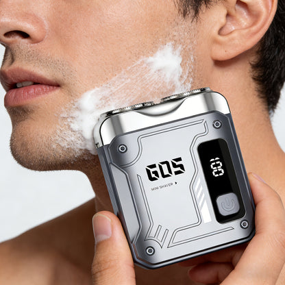 Electric Shaver Mini Dual-Head Rotary Razor with USB Charging, One-Button Control and Eleven Style Options