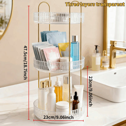 360 Rotating Makeup Organizer Skincare Storage Rack – Multi-Layer Detachable Cosmetic Organizer for Perfume, Lipstick, Skincare