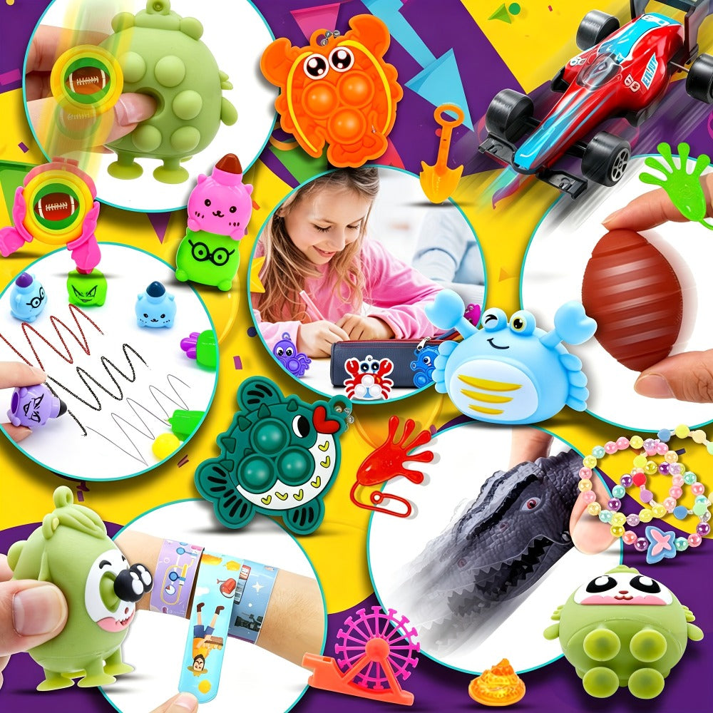 Bulk Party Favor Toys 1000-1200 Pcs, Fidget Toy Pack for Kids, Classroom Prizes, Goodie Bag Fillers