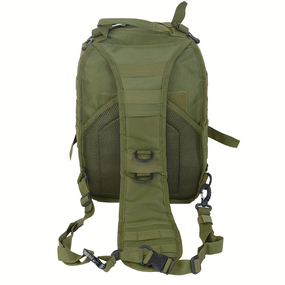 Multi-Pocket Tactical Chest Sling Bag with Adjustable Shoulder Strap in Black, Fern Green or Khaki