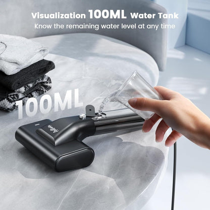 Handheld Garment Steamer for Clothes 1200W Portable 2-in-1 Fabric Steamer 3.38oz Water Tank for Entryways, Bedrooms and Living Spaces