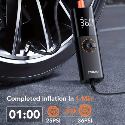 Tire Inflator Air Compressor 150PSI 12V DC Corded with LCD Display, Auto Shut-Off, 4 Preset Modes