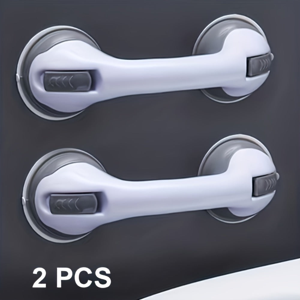 Grab Bars for Bathroom 2pcs Suction Cup No Drill Shower Handle for Elderly Adjustable Height for Entryways, Bedrooms and Living Spaces