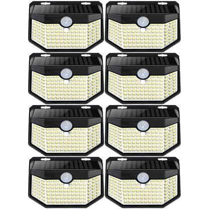 Solar Step Lights Outdoor 120 LED Motion Sensor, 270° Wide Angle Wall Light with 3 Modes, Solar Powered Stair Light for Pathway