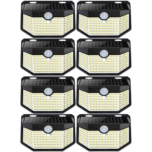 Solar Step Lights Outdoor 120 LED Motion Sensor, 270° Wide Angle Wall Light with 3 Modes, Solar Powered Stair Light for Pathway