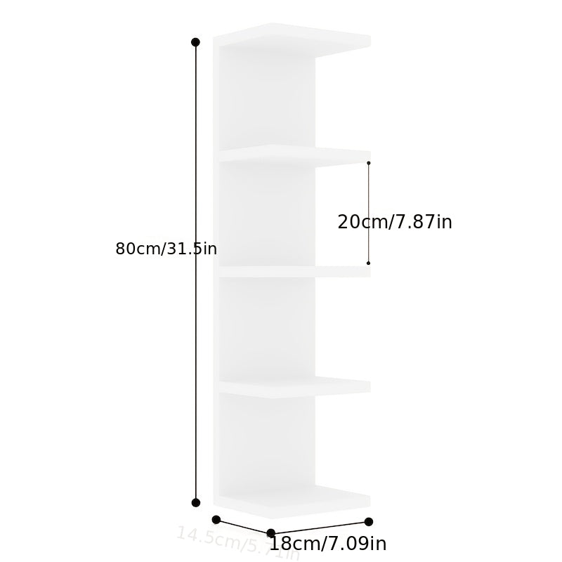 5-Tier Floating Wall Shelf Wall-Mounted Storage Rack 31.5" - Space Saving Display Shelves for Entryways, Bedrooms and Living Spaces