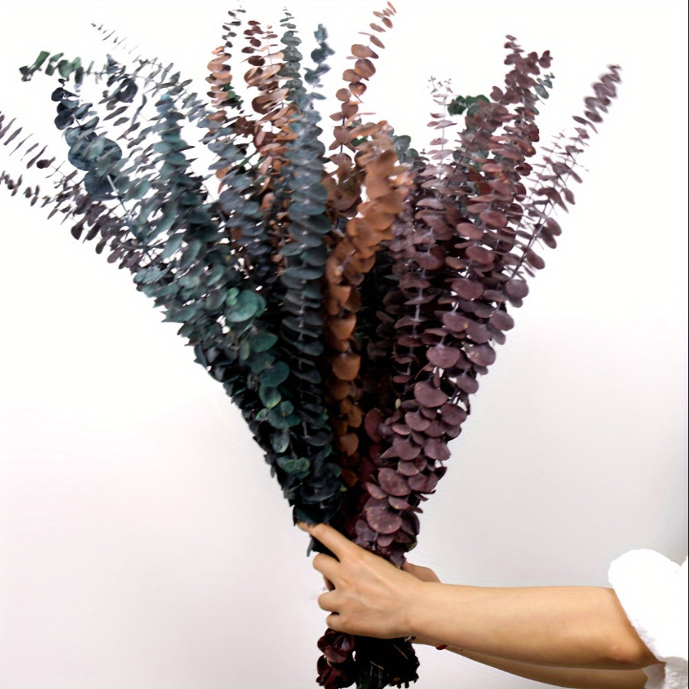 Artificial Eucalyptus Stems, 24-Piece 17-Inch Branch Set in Four Mixed Green and Muted Color Tones