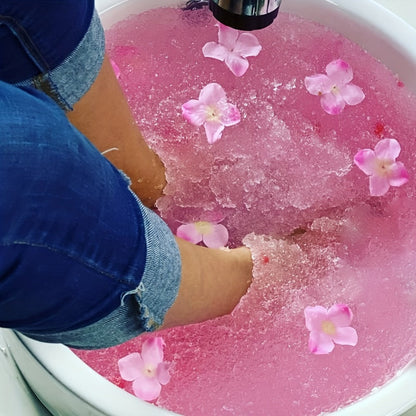 Foot Soak for Dry Cracked Feet Jelly Spa Bubble Bath Salt – Moisturizing Exfoliating Foot Care Treatment, Honey Lavender Lemon & Rose