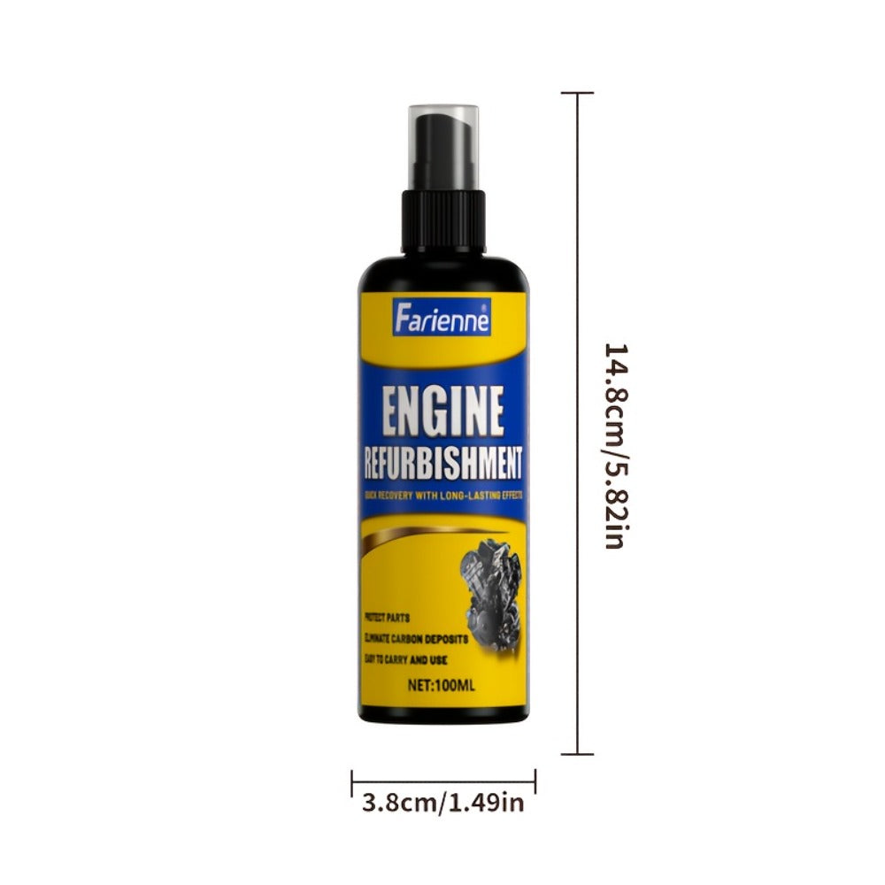 Engine Compartment Restorer Spray 3.38oz with Sponge – Engine Bay Refurbishing Agent, Polishing & Cleaning Spray, Extends Service Life
