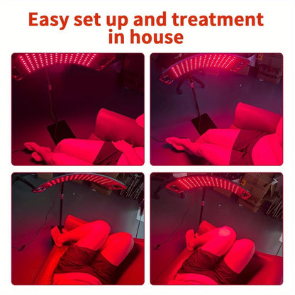 Adjustable Red and Near-Infrared LED Panel Lamp with 660nm and 850nm Light, Floor Stand and 30-Minute Timer