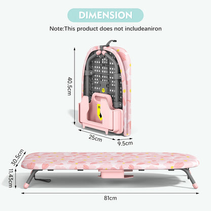 Tabletop Ironing Board with Iron Holder - Compact Portable Mini Ironing Board with Feet, Heat Resistant Cover