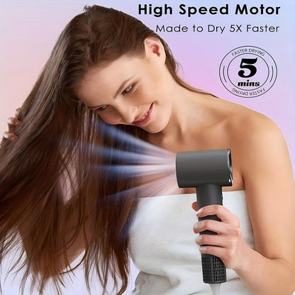 Compact Hair Dryer with 110, 000 RPM Motor-Speed Marking, Six Color Options and Concentrator-Style Nozzle