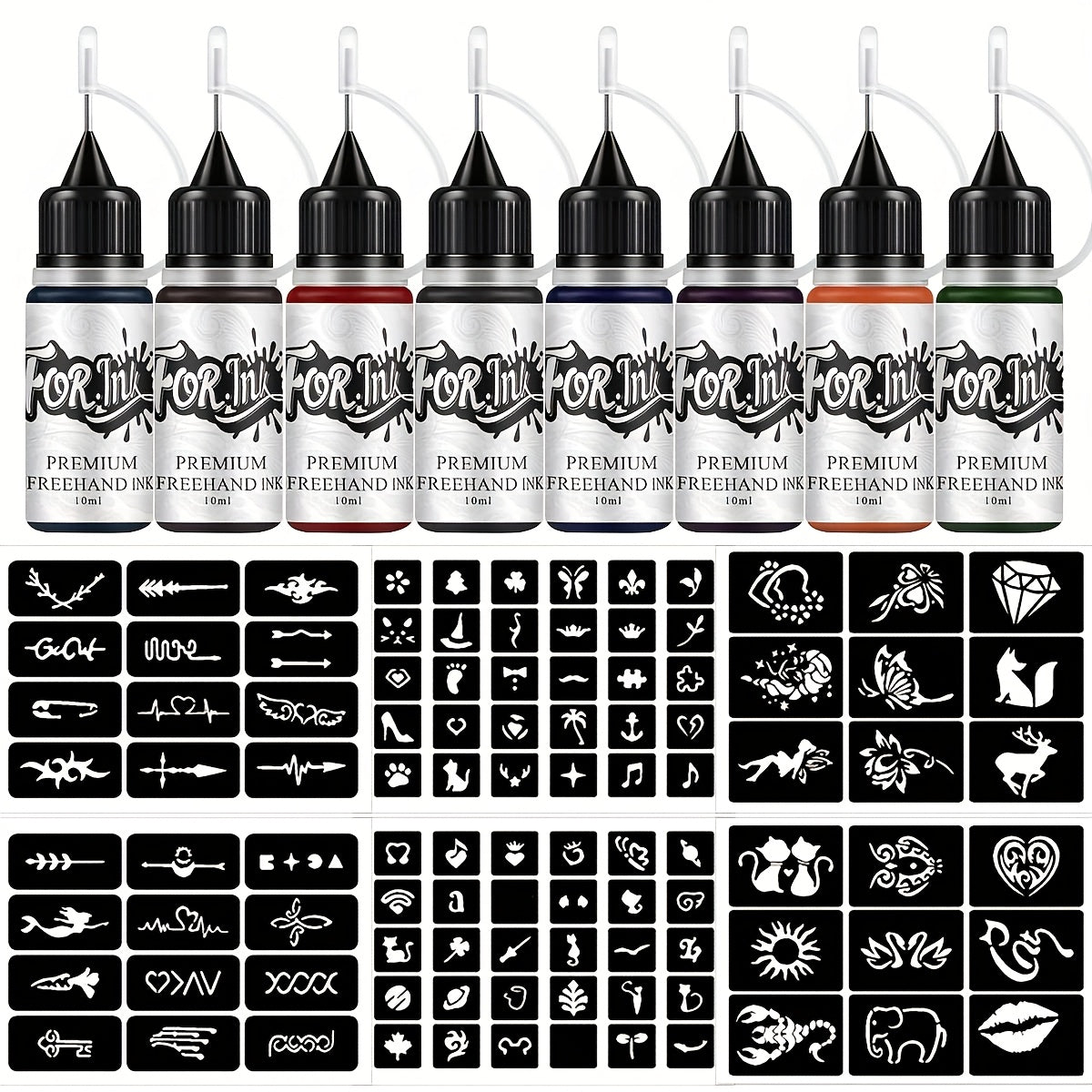 Tattoo Ink 8-Bottle Mixed Color Set with One Kit Configuration and Color Selection with Item-Specific Color, Capacity and Bottle Choices