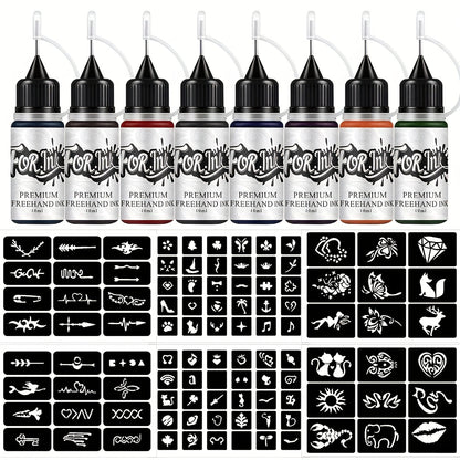 Tattoo Ink 8-Bottle Mixed Color Set with One Kit Configuration and Color Selection with Item-Specific Color, Capacity and Bottle Choices