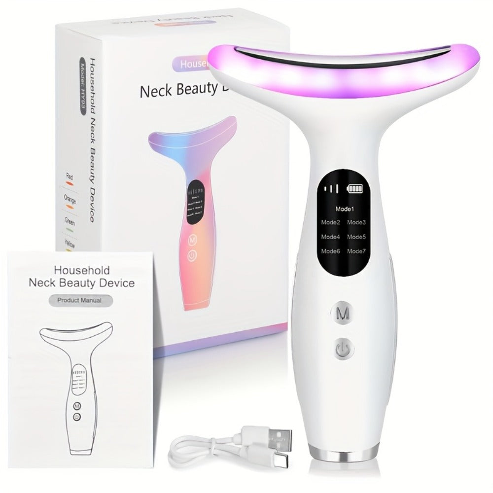 Face & Neck Massager Vibrating Rechargeable USB Device Adjustable Strength Eye Massage Beauty Tool for Women for Home or Salon Spa Use