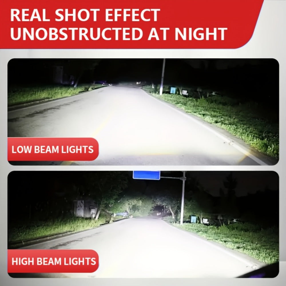 H4 LED Headlight Bulbs 2pcs 60000 Lumens 420W 3570 CSP Chip Projection Lens 6000K White High Low Beam 12-24V Ultra Bright Upgrade for Motor