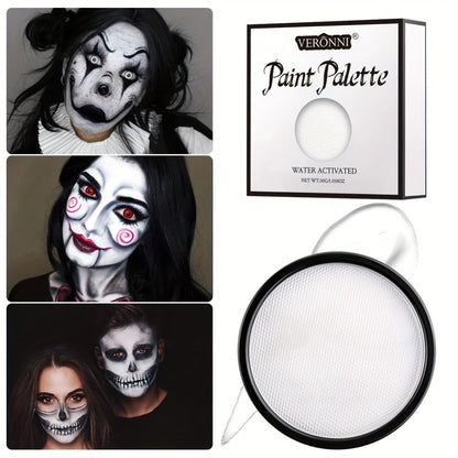 Water Activated Face Paint Kit 6 Colors with 10 Brushes, Water Based Face Body Paint Palette Black White Red