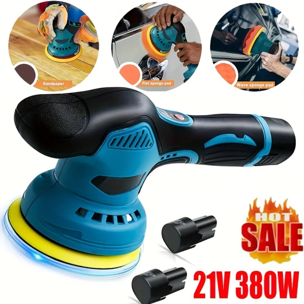 Cordless Car Polisher Buffer Machine – 8-Speed 5000 RPM Orbital Polishing Machine with 6" Pad, Rechargeable Battery & Charger for Car