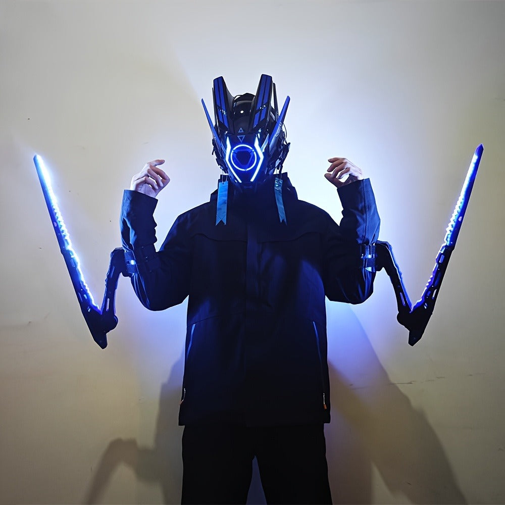 LED Mantis Knife Cyberpunk Light Up Acrylic Prop, Luminous Blade for Halloween Costume Cosplay Sci-Fi Role Play Party