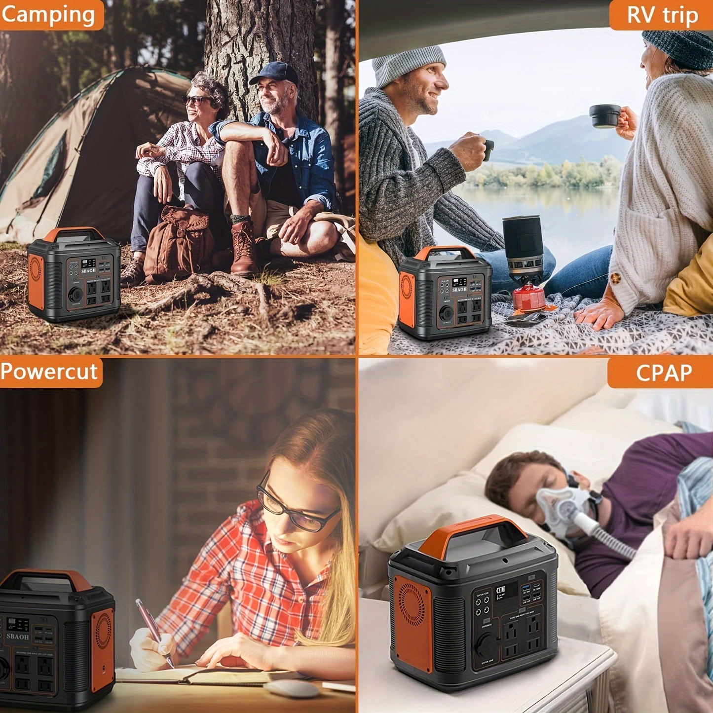 Backup Power Supply 300W 296Wh Portable Power Station Quick Charge AC Outlet DC USB LED Flashlight Lithium Battery for Home Camping Travel