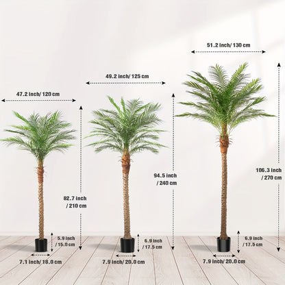 Large Artificial Palm Tree 7ft 8ft 9ft, UV Resistant Faux Tropical Palm Tree with Realistic Leaves for Outdoor Patio Garden Yard