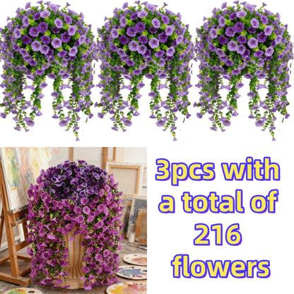 Artificial Rose Vine Hanging Garland 3pcs 216 Flowers – High-Density UV-Resistant Faux Rose Flower Vines with Realistic Roses & Foliage