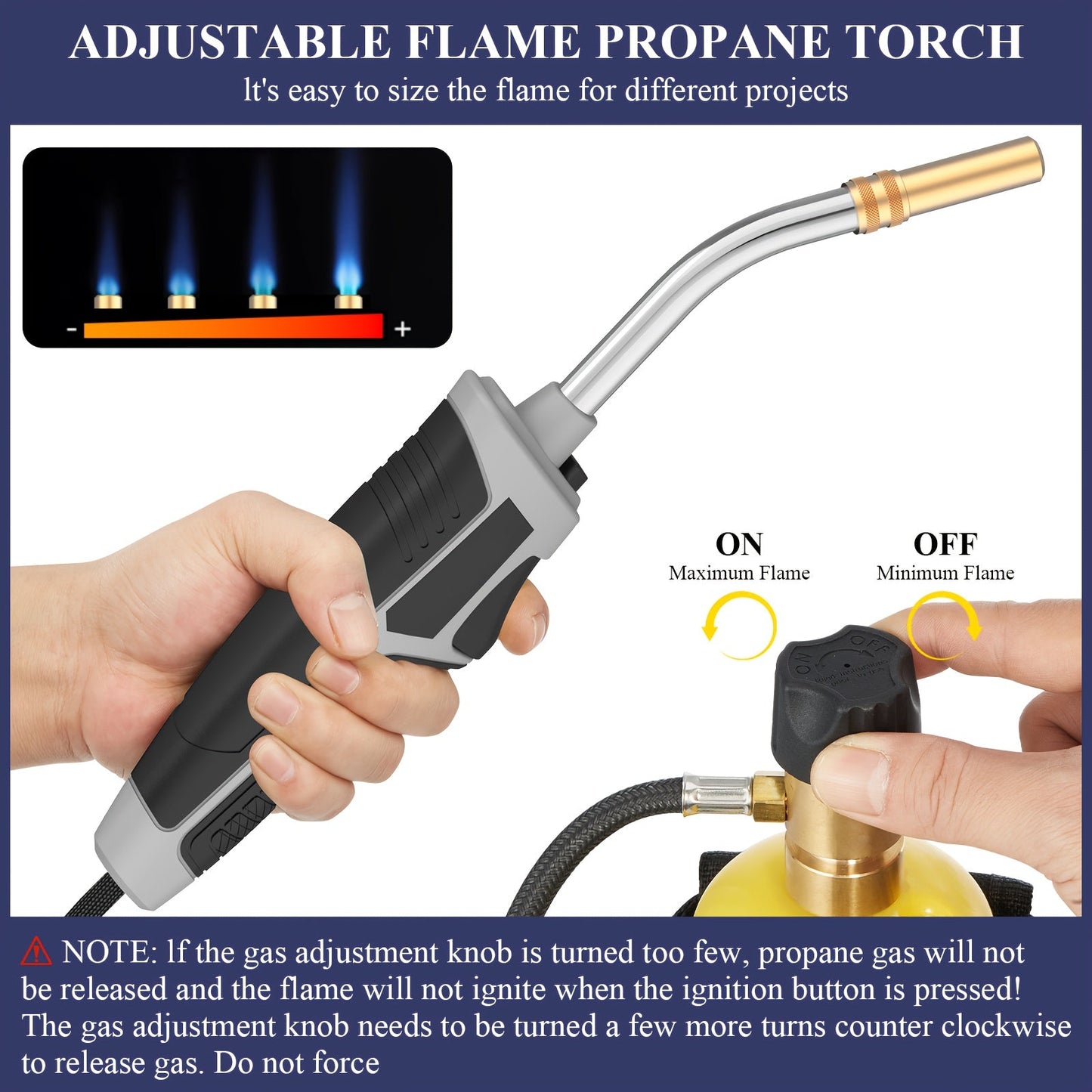 Trigger-Start Propane Torch Kit with 5 ft Hose and Holster or Cylinder Clip Configuration for Work Areas