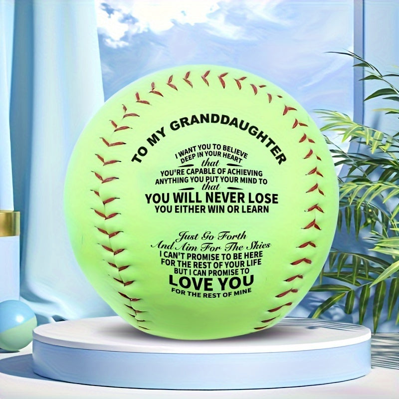 Inspirational PU Softball Gift for Granddaughter Birthday Christmas