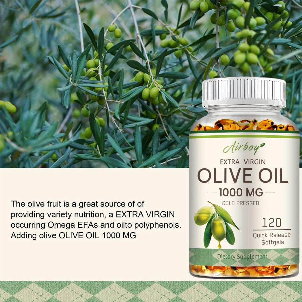 Extra Virgin Olive Oil Capsules 120 Softgels with Omega-9 Omega-6 & Palmitic Acid for Bath Time, Home Spa and Personal Care