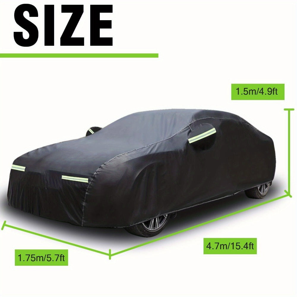 All Weather Car Cover for Sedan & Coupe 185"x69"x59" – Outdoor UV, Rain, Snow & Hail Protection for Toyota Camry, Honda Accord