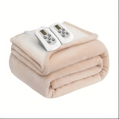 Dual Control Electric Heated Blanket with 10 Heat Levels - Auto Shutoff, Overheat Protection, Fast Heating