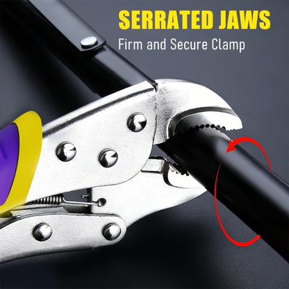 Locking Pliers Set 6pcs Heavy Duty, Includes Needle Nose Pliers 6.5" & 9.5", Curved Jaw Locking Pliers 5" 7" 10"
